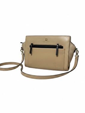 kate spade Tan Leather Crossbody with Black Zip Accents